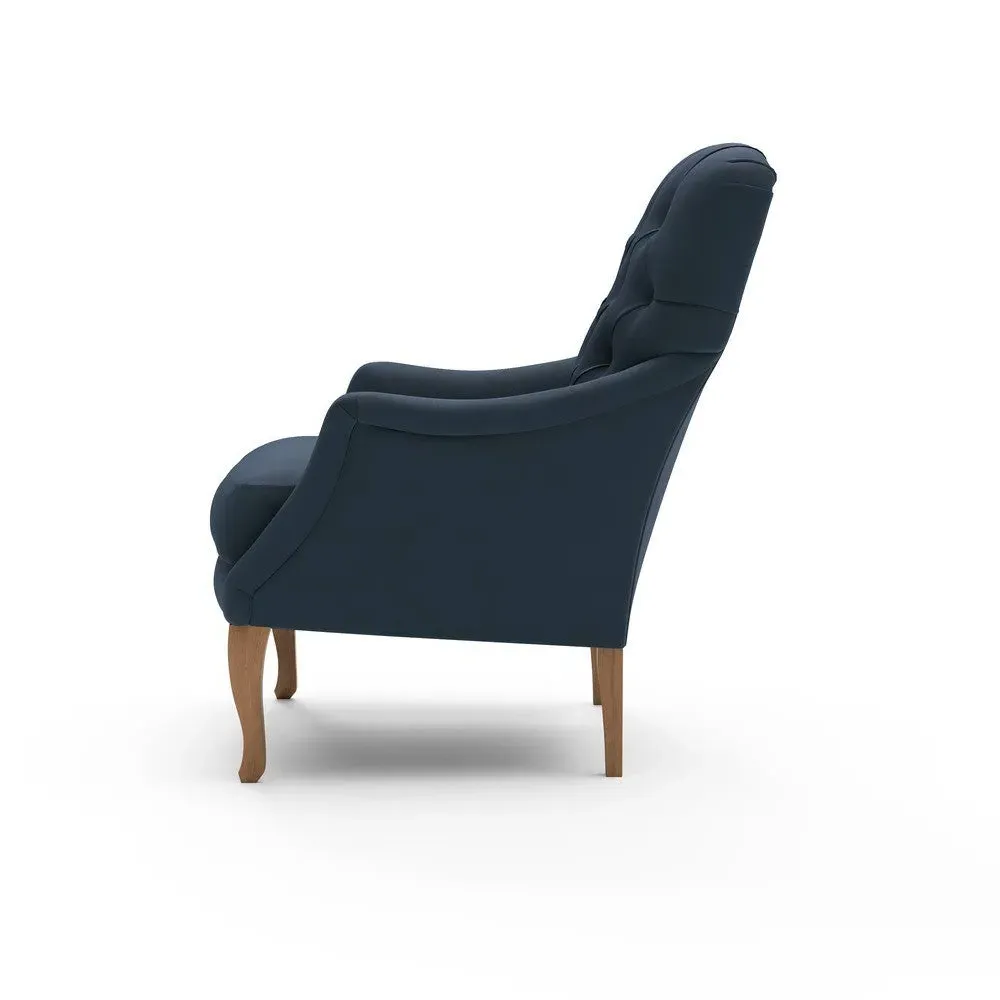 Armchair - Dark Blue, Velvet