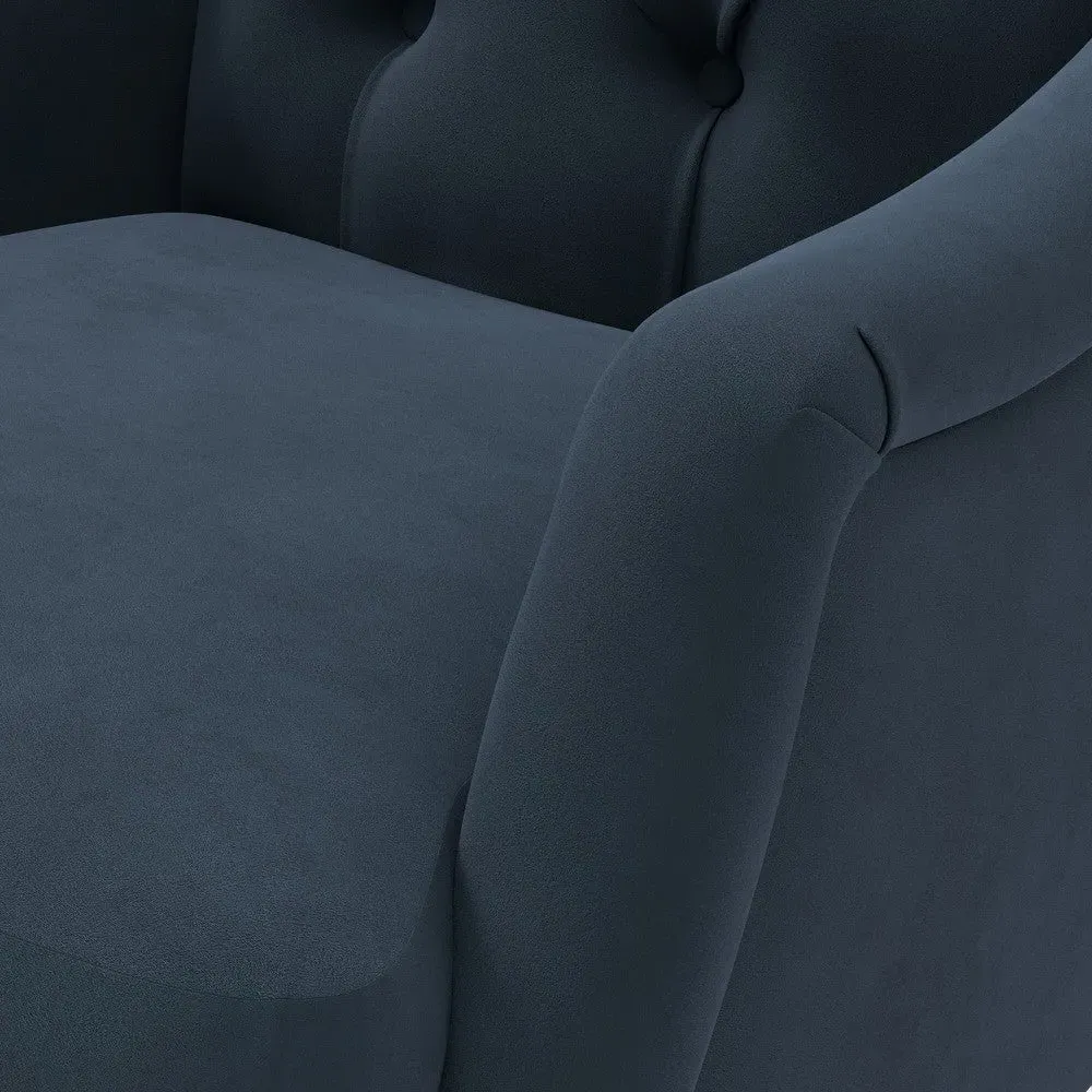Armchair - Dark Blue, Velvet