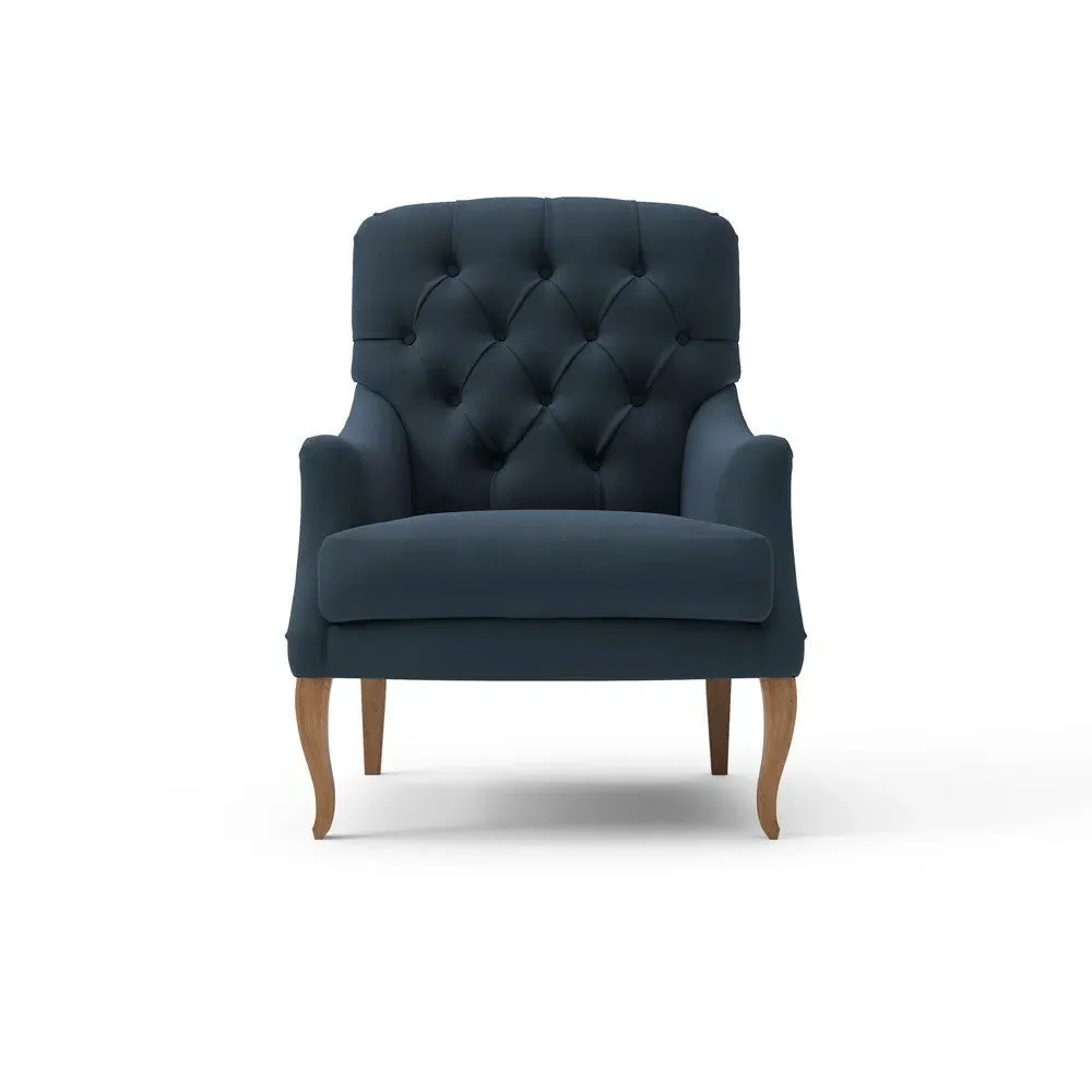 Armchair - Dark Blue, Velvet