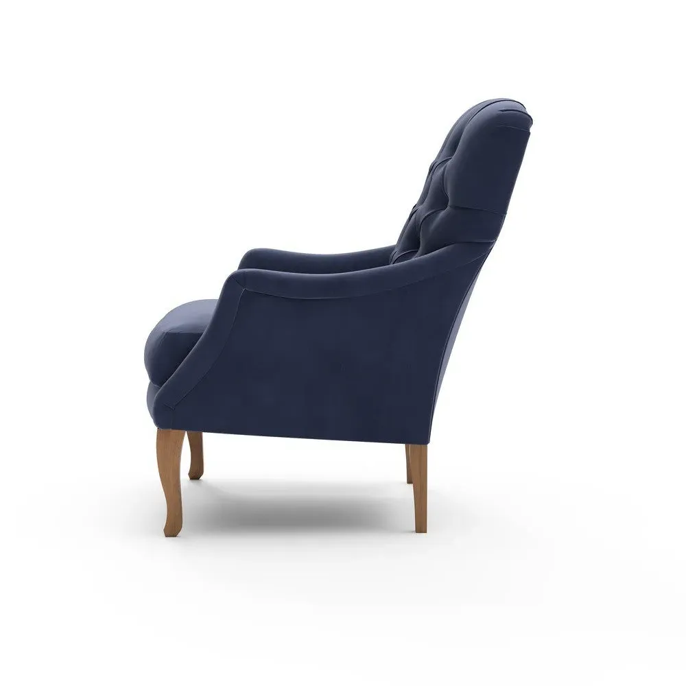 Armchair - Deep Blue, Velvet