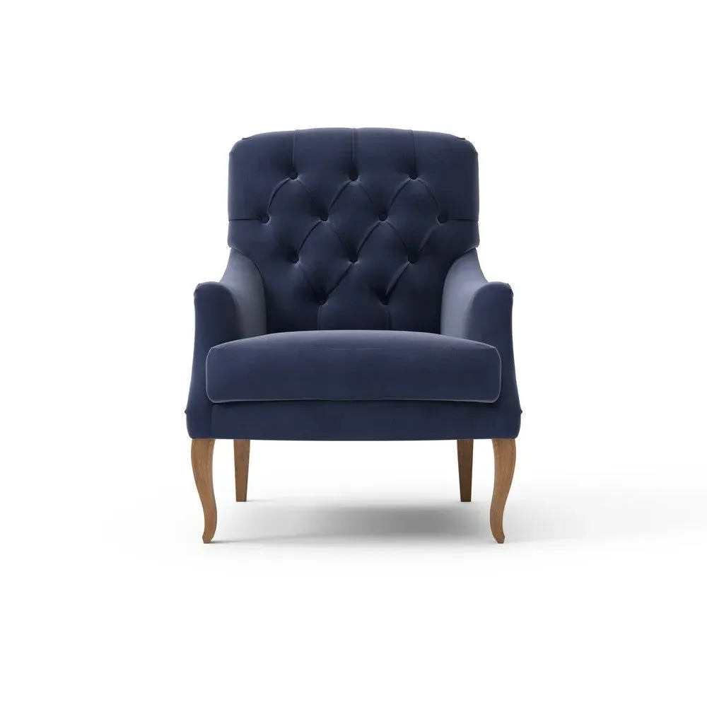 Armchair - Deep Blue, Velvet