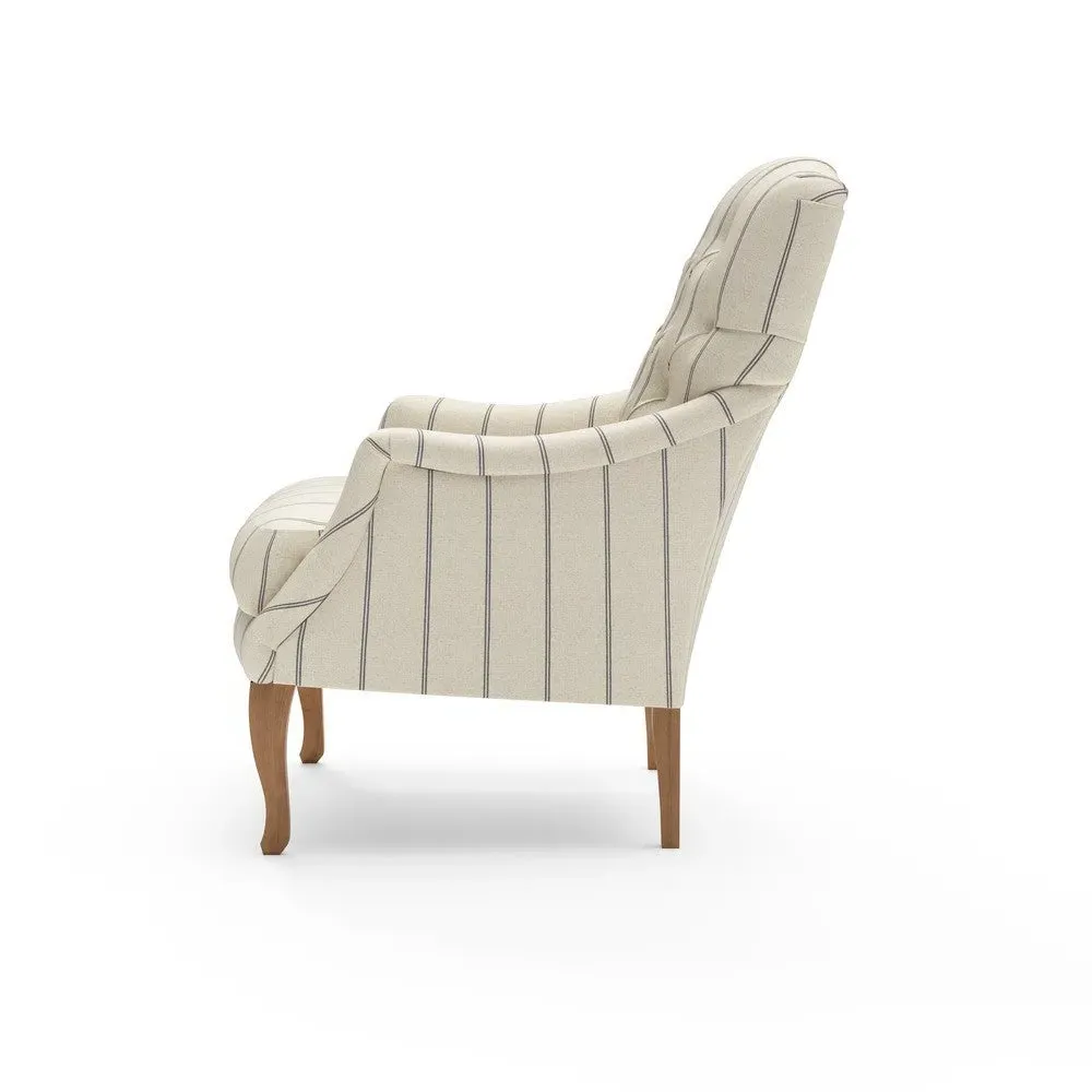 Armchair with Buttoned Back - Charcoal, Beech