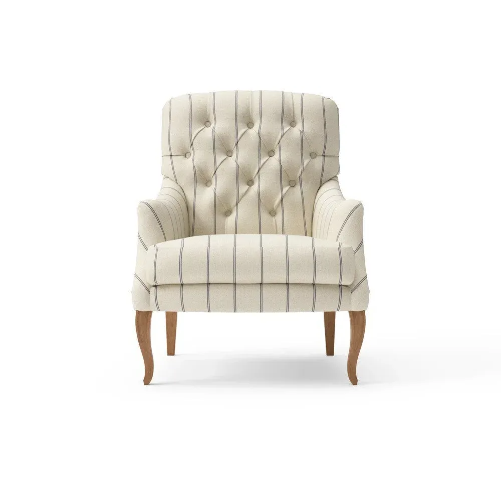 Armchair with Buttoned Back - Charcoal, Beech image