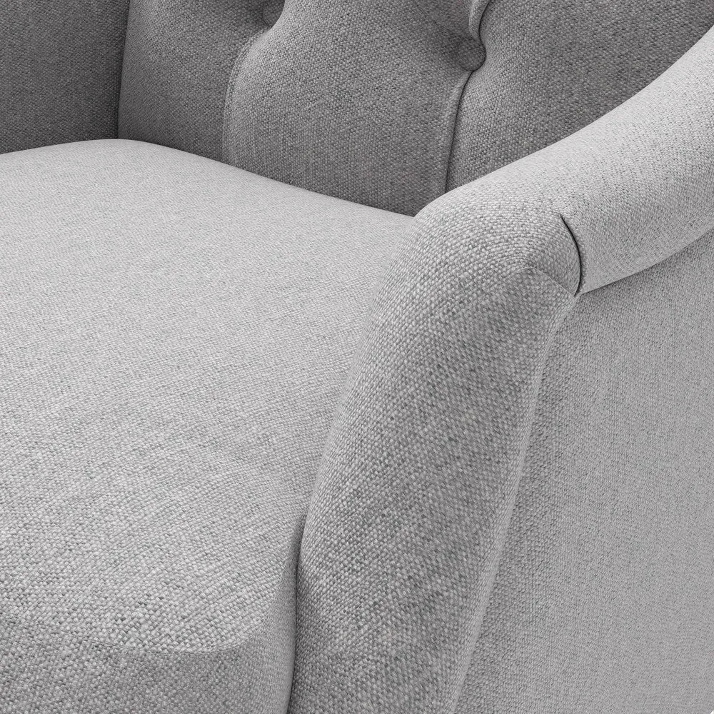 Armchair with Buttoned Back - Grey, Rustic Weave