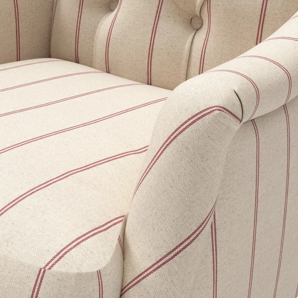 Armchair with Buttoned Back - Raspberry, Beech
