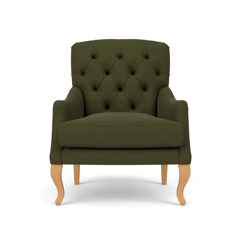 The Cotswold Company Olivia Armchair - Forest Green, Linen Mix alternate view