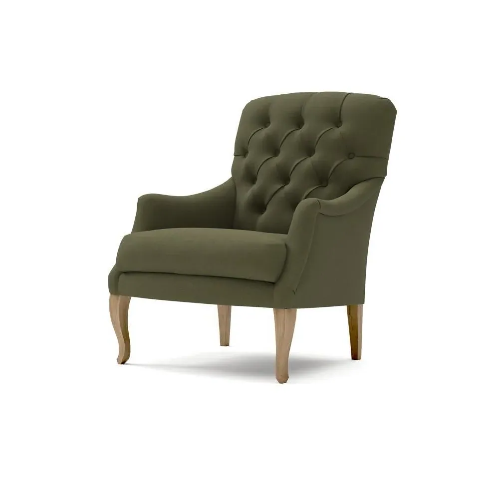 Olivia Armchair - Forest Green, House Linen Mix