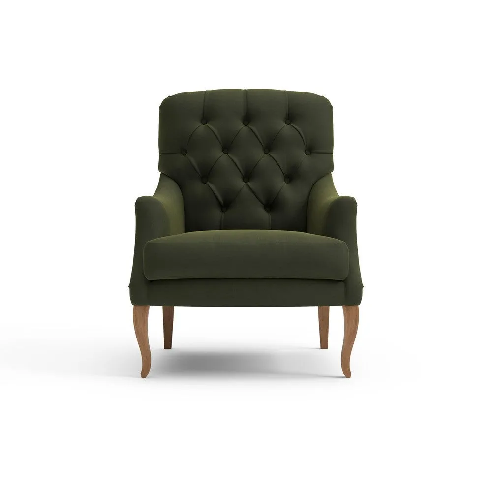 Olivia Armchair - Forest Green, Matt Velvet