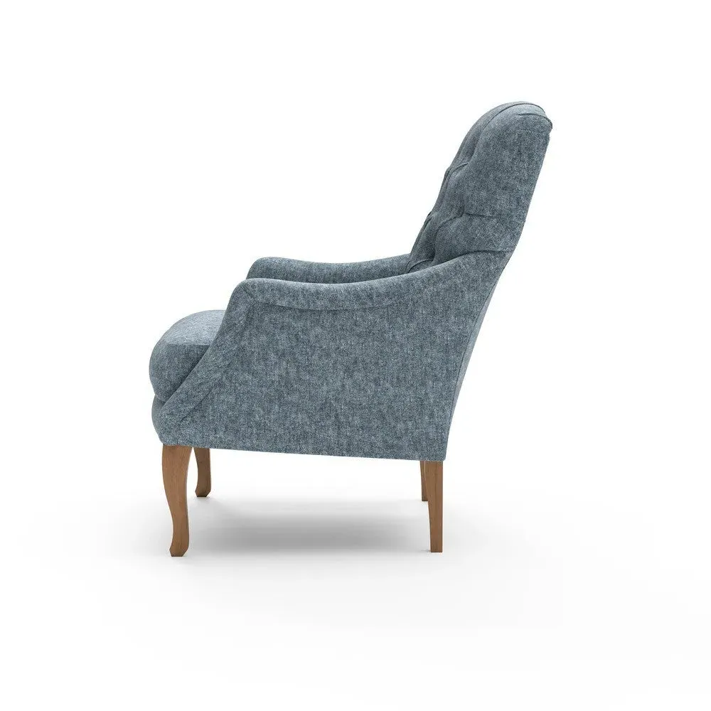Olivia Armchair - Mid Blue, Aquaclean Oxford