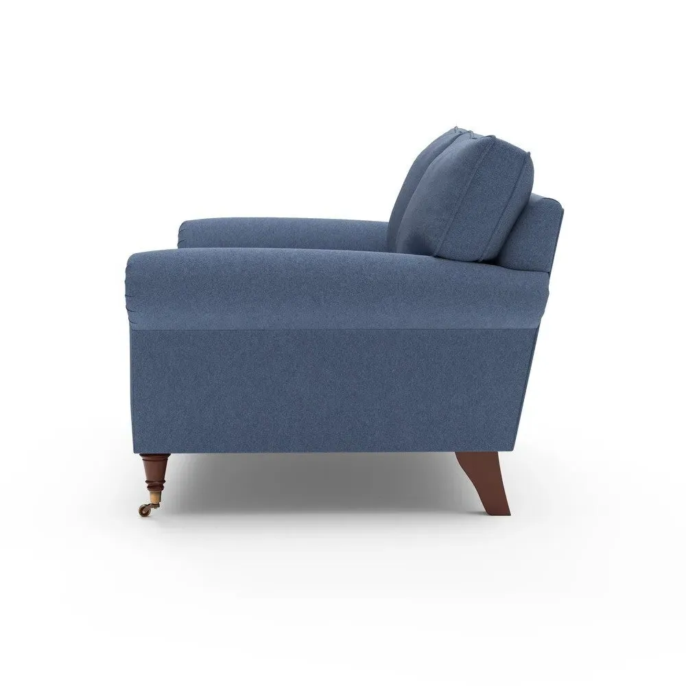2-Seater Sofa - Dark Blue, Chunky Cotton
