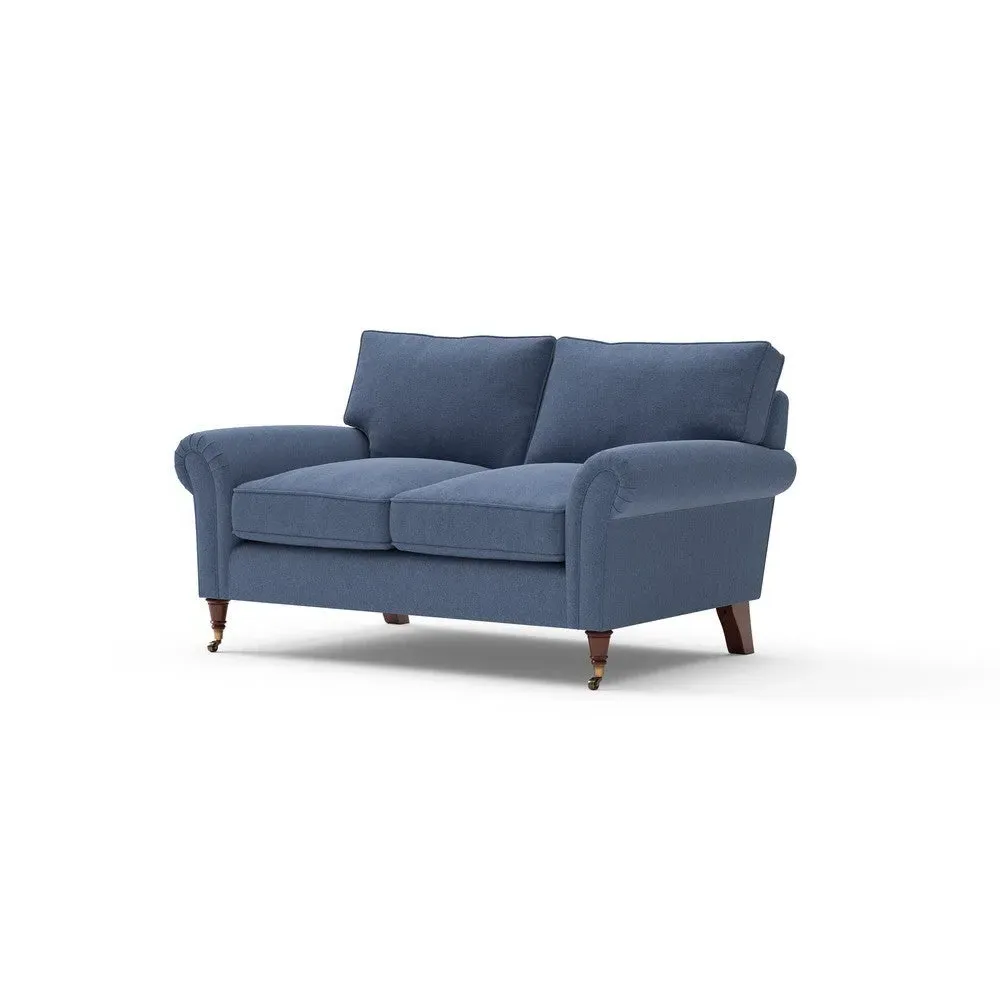 2-Seater Sofa - Dark Blue, Chunky Cotton