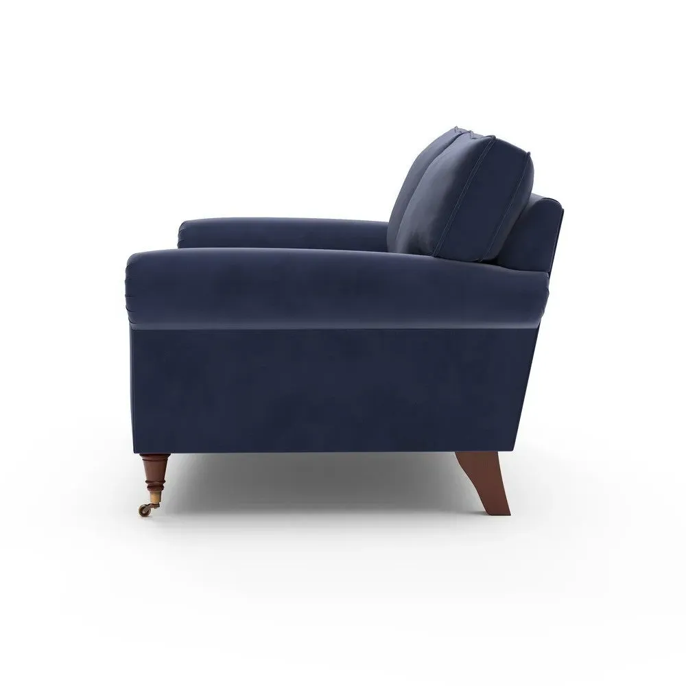 2-Seater Sofa - Deep Blue, Matt Velvet