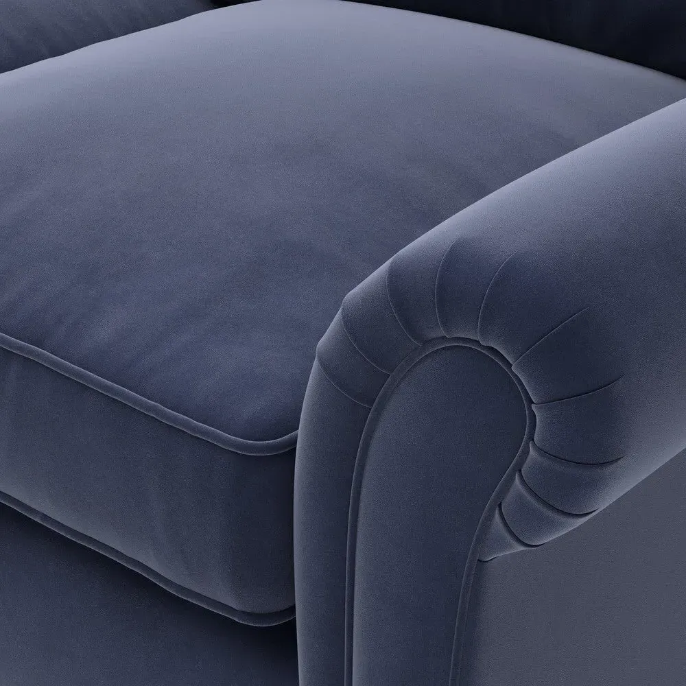 2-Seater Sofa - Deep Blue, Matt Velvet