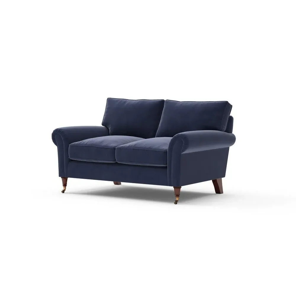2-Seater Sofa - Deep Blue, Matt Velvet