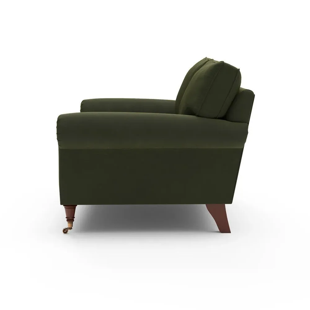 2-Seater Sofa - Forest Green, Matt Velvet
