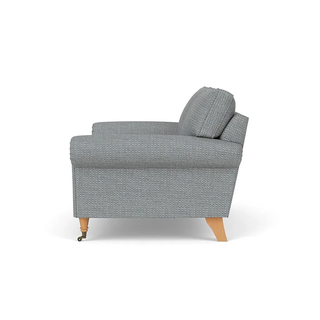 2-Seater Sofa - Navy, Herringbone Weave