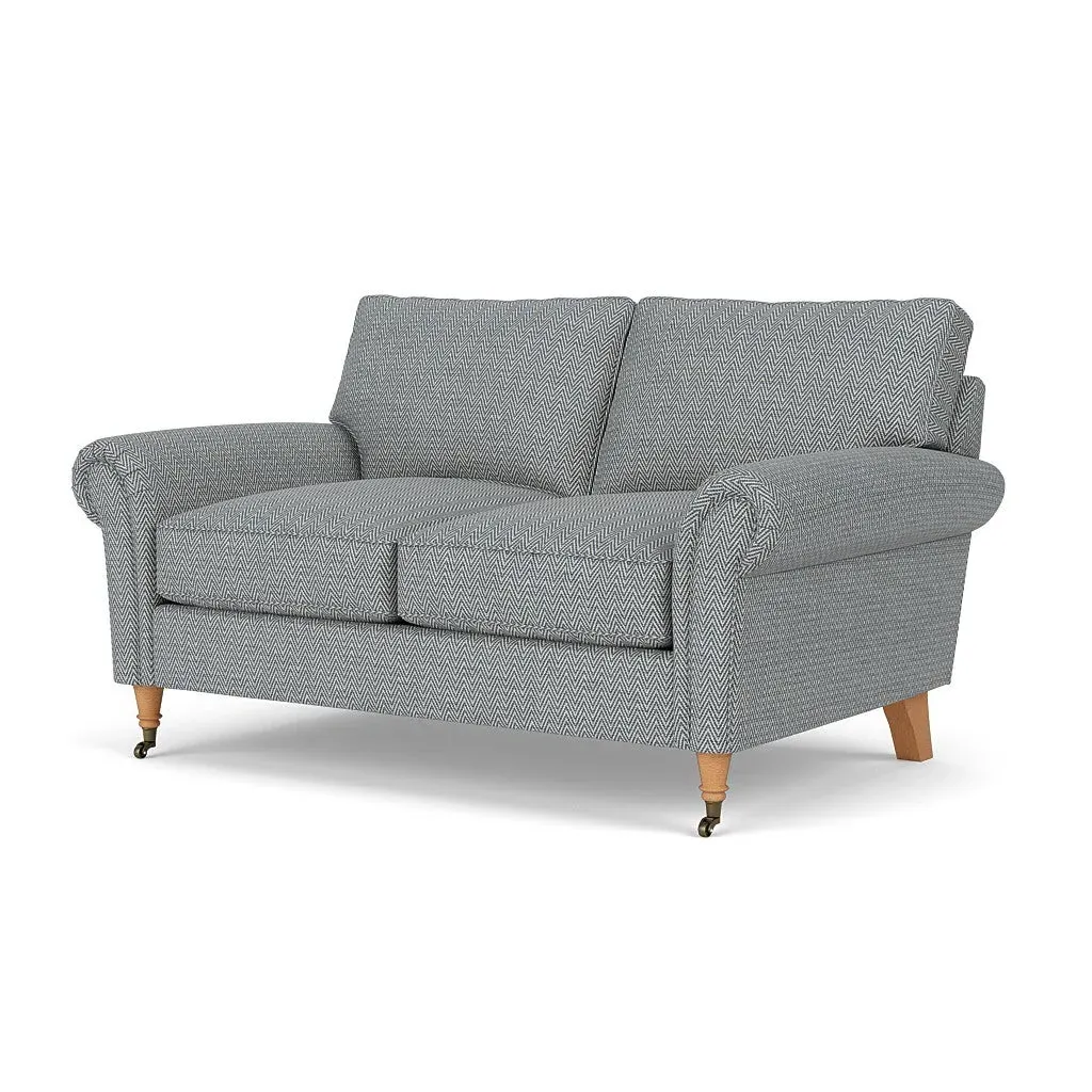 2-Seater Sofa - Navy, Herringbone Weave