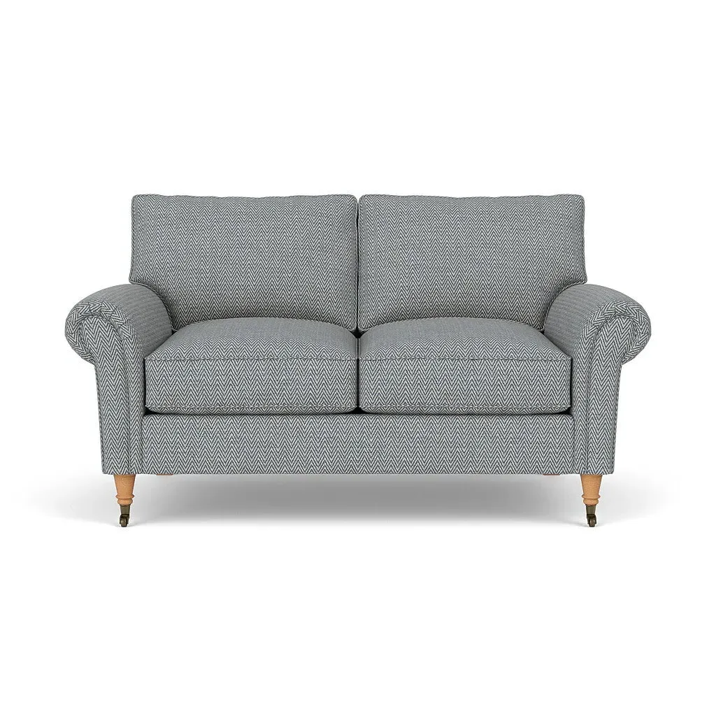 2-Seater Sofa - Navy, Herringbone Weave image