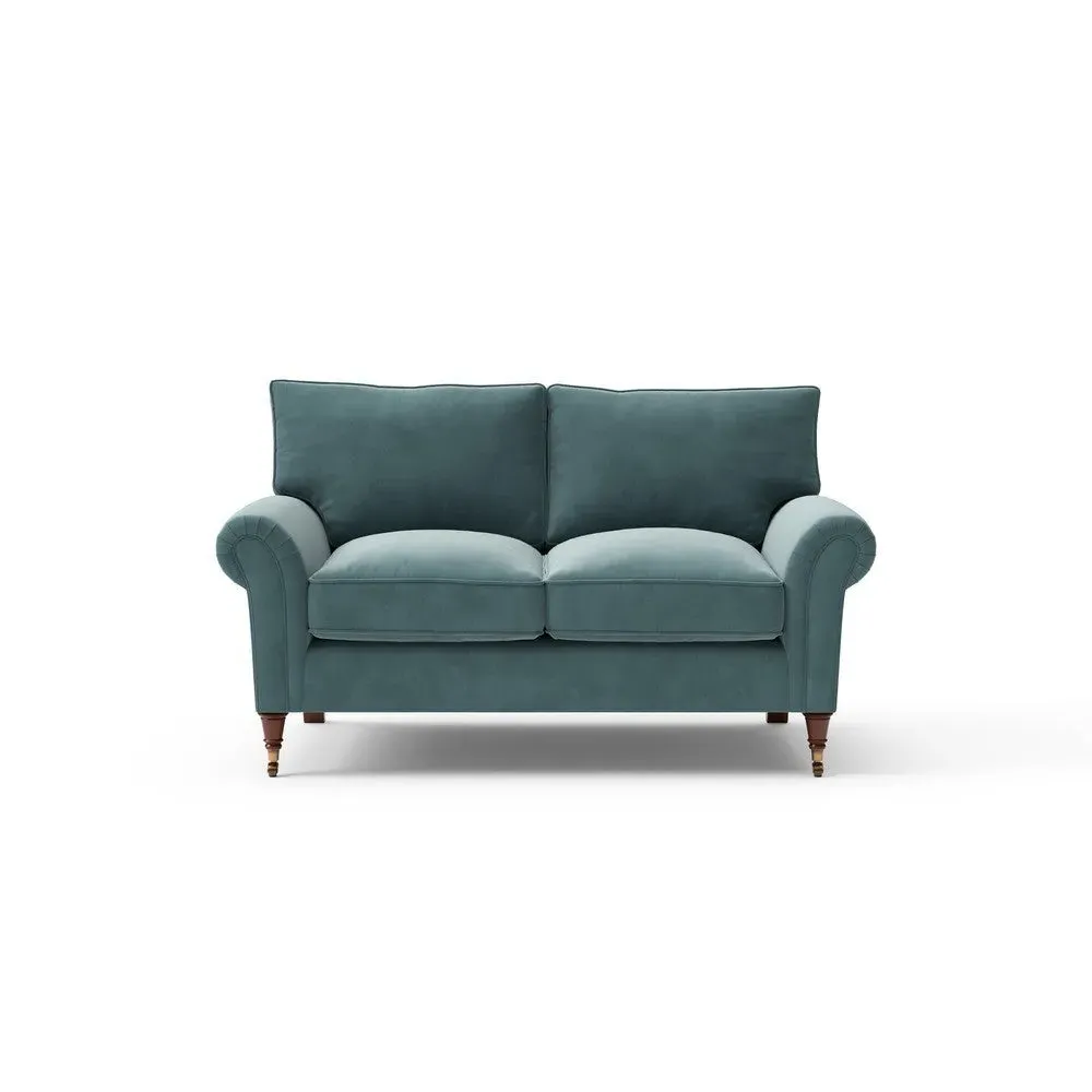 2-Seater Sofa - Teal, Matt Velvet