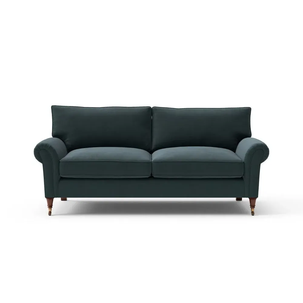 3-Seater Sofa - Blue, Matt Velvet