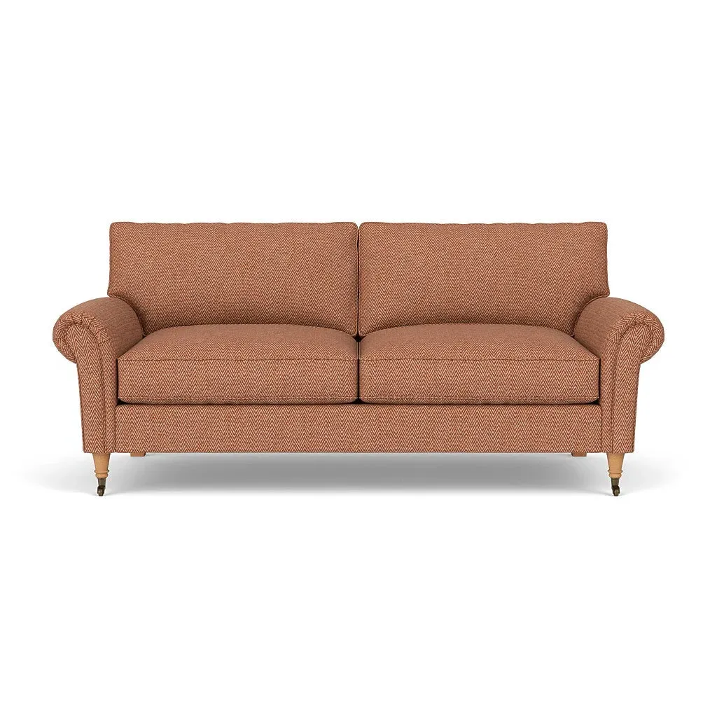 3-Seater Sofa - Brick, Herringbone Weave