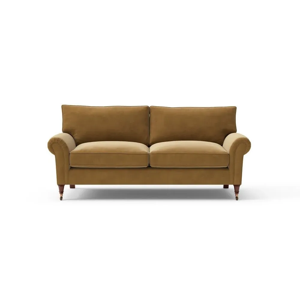 3-Seater Sofa - Mustard, Matt Velvet