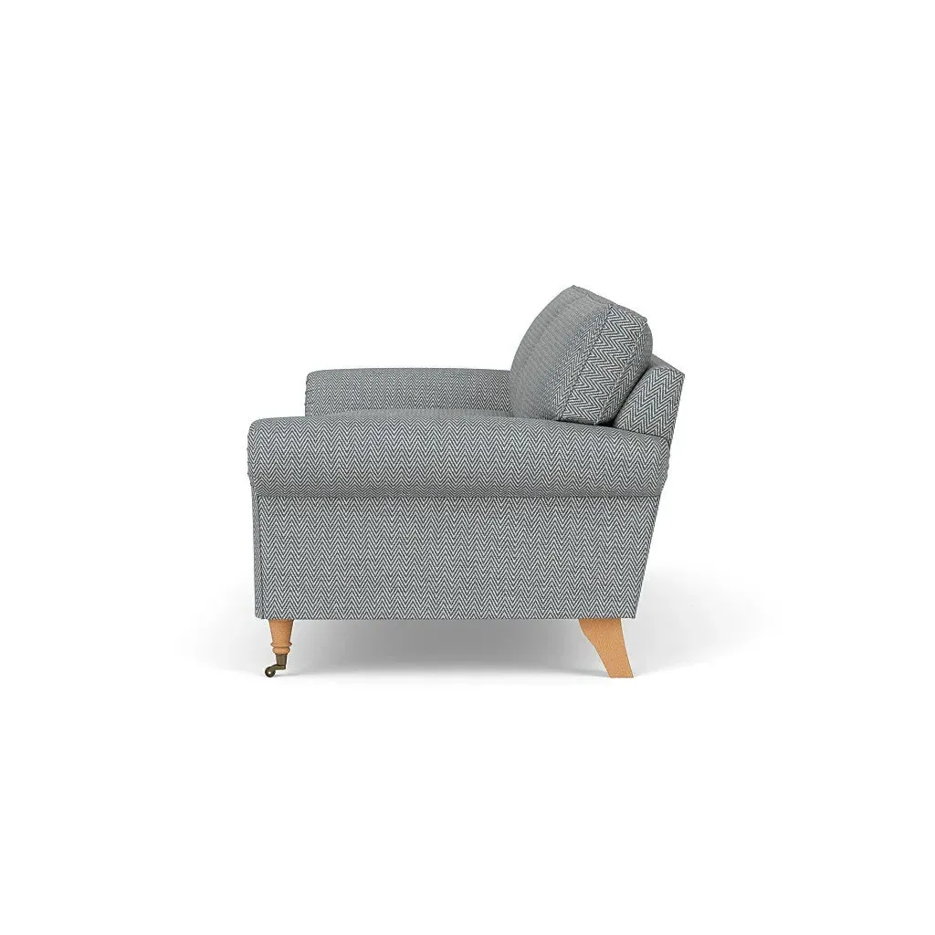 3-Seater Sofa - Navy, Herringbone Weave