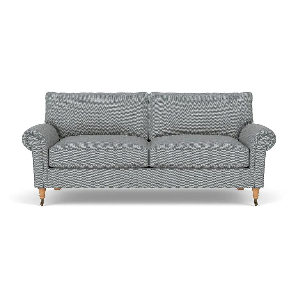 3-Seater Sofa - Navy, Herringbone Weave