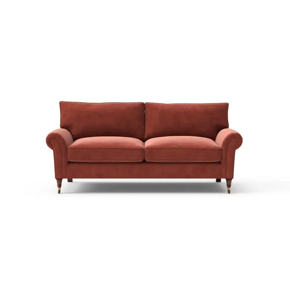 3-Seater Sofa - Red, Velvet