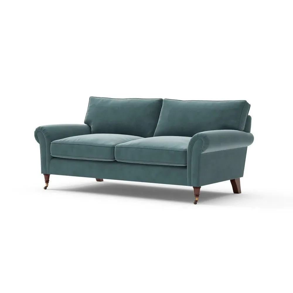 3-Seater Sofa - Teal, Matt Velvet