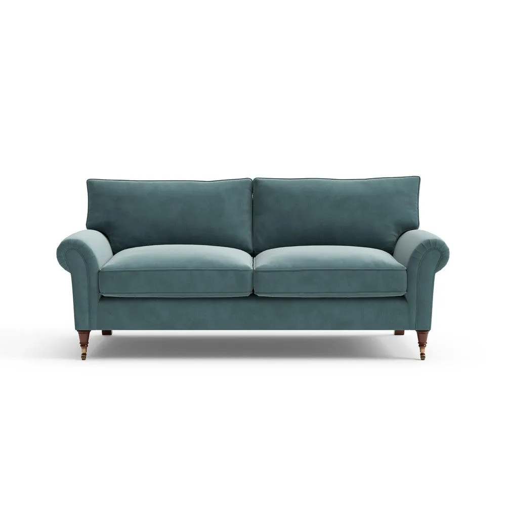 3-Seater Sofa - Teal, Matt Velvet