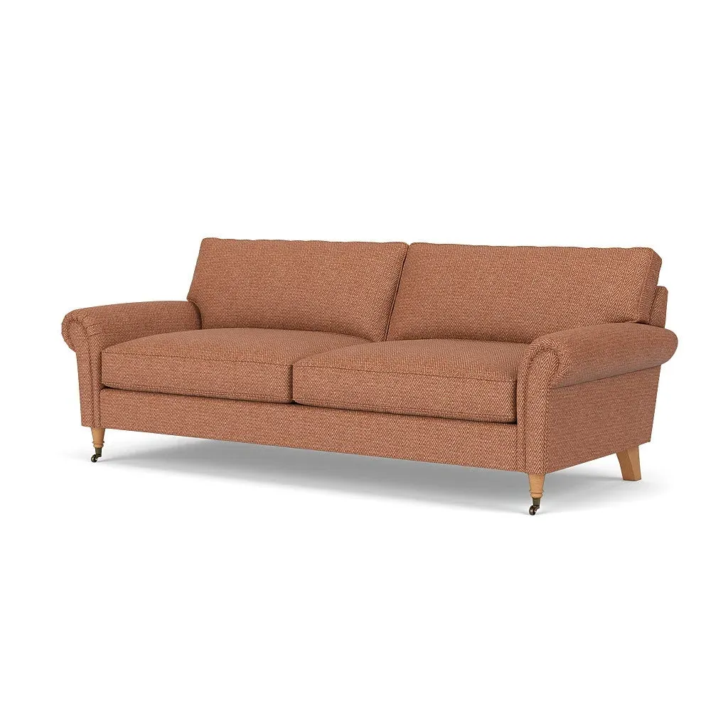 4-Seater Sofa - Brick, Herringbone Weave