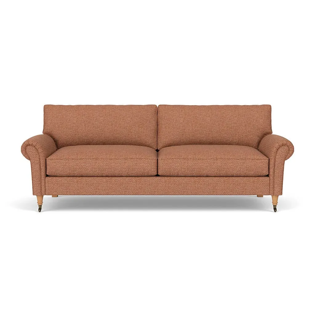 4-Seater Sofa - Brick, Herringbone Weave