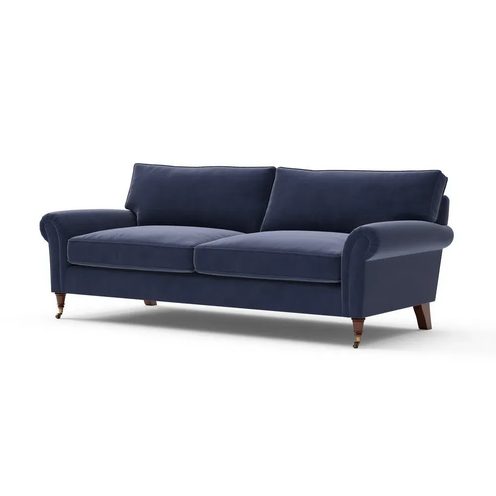 4-Seater Sofa - Deep Blue, Matt Velvet
