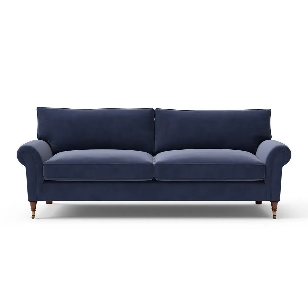 4-Seater Sofa - Deep Blue, Matt Velvet