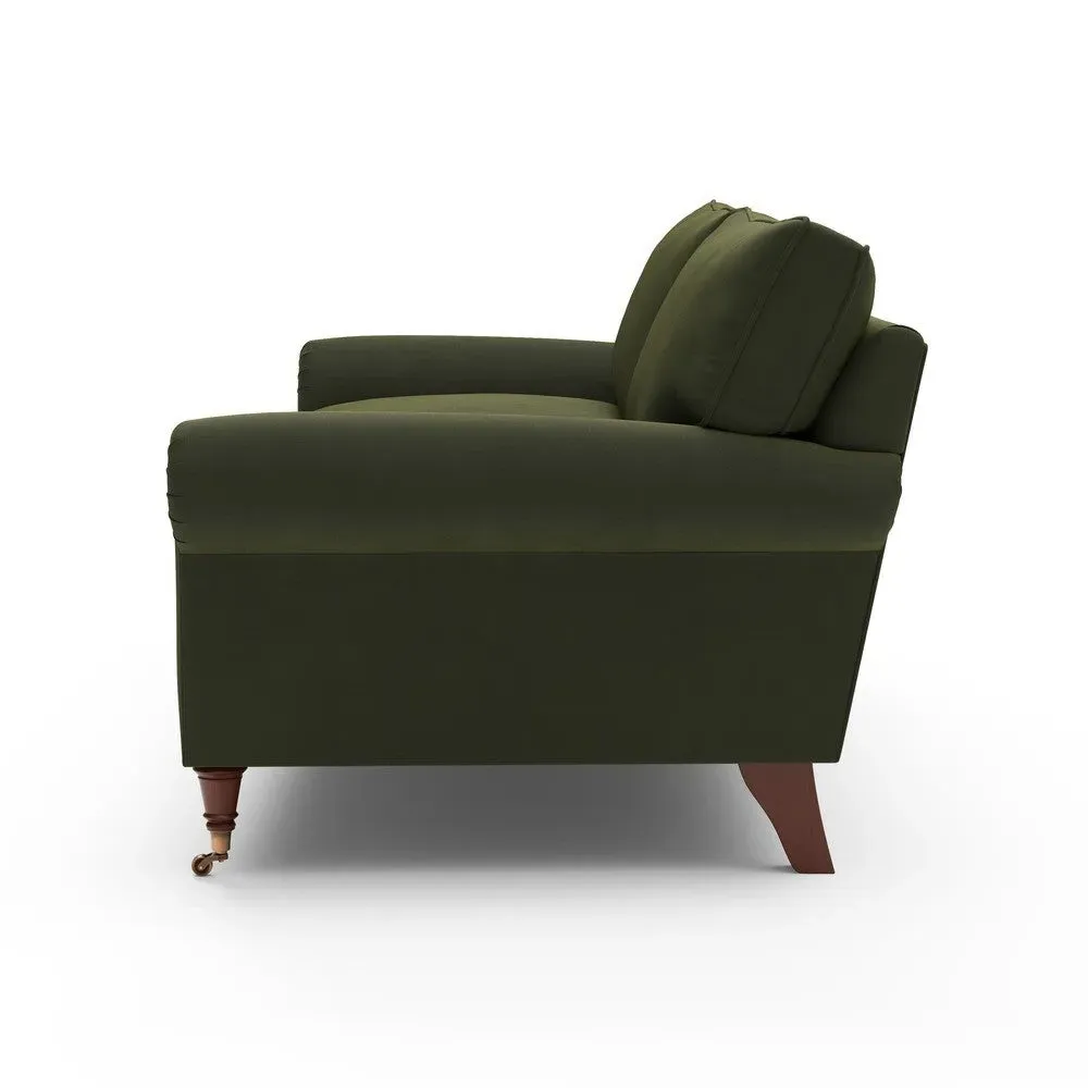 4 Seater Sofa - Forest Green, Matt Velvet