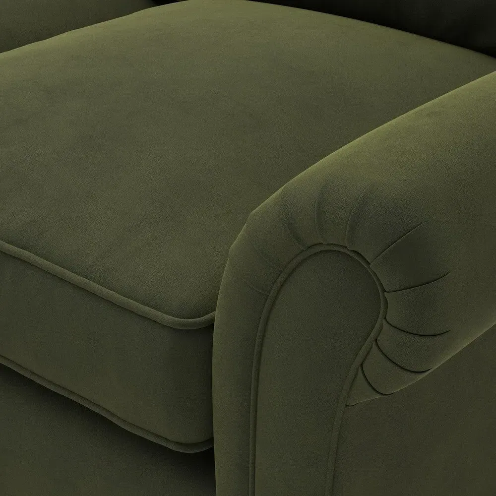 4 Seater Sofa - Forest Green, Matt Velvet