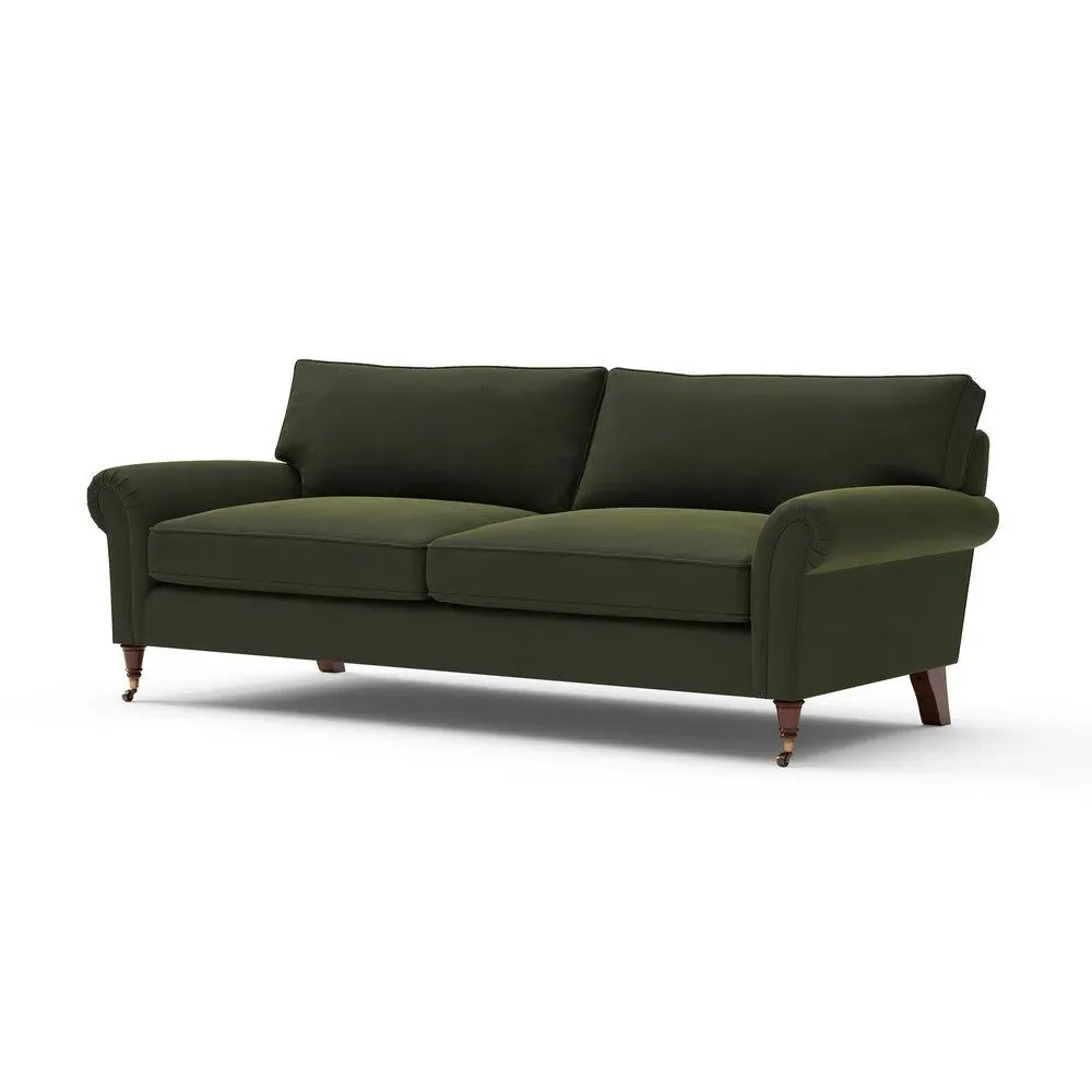 4 Seater Sofa - Forest Green, Matt Velvet