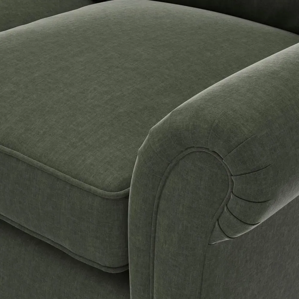 4 Seater Sofa - Green, Eco Chenille
