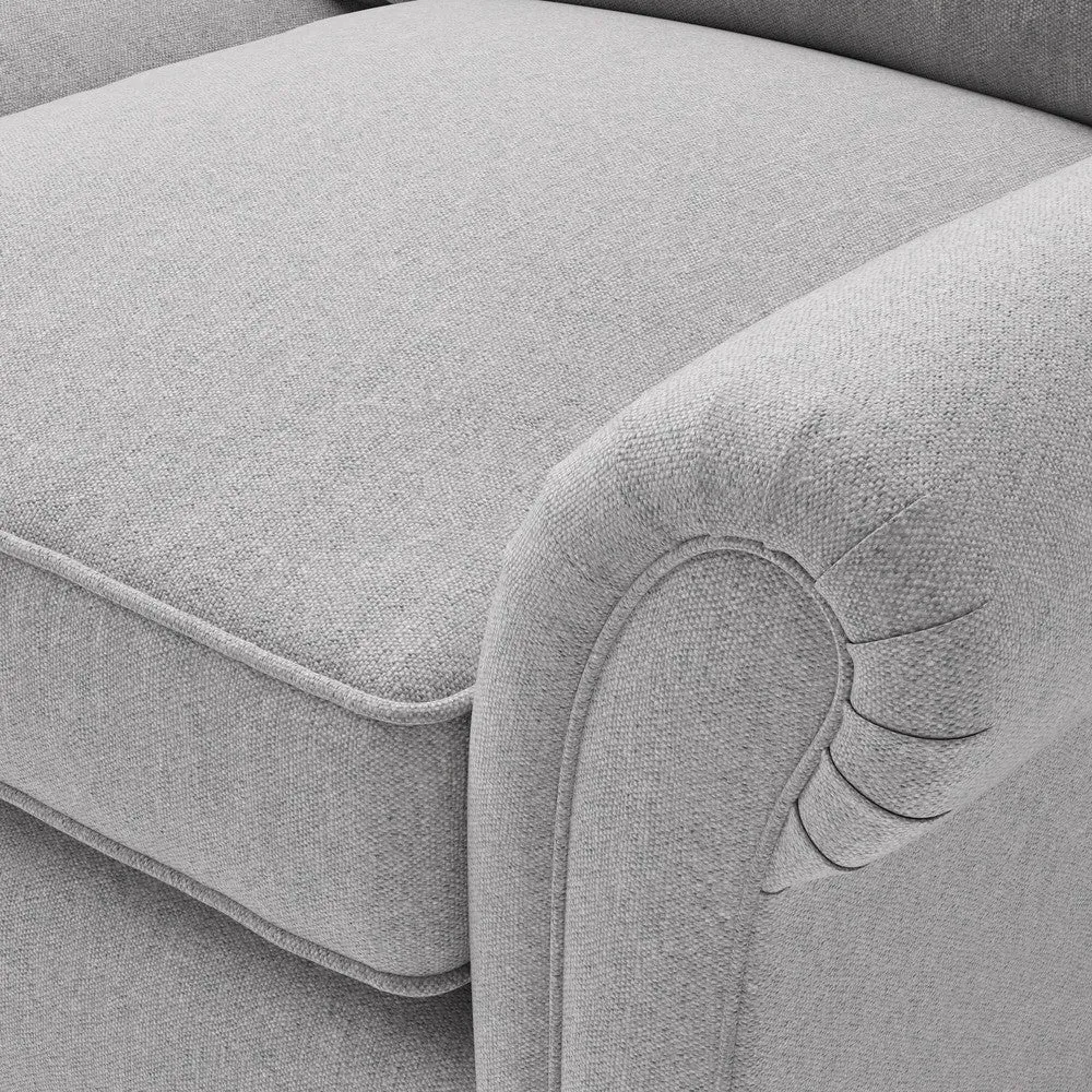 4 Seater Sofa - Grey Marl, Rustic Weave