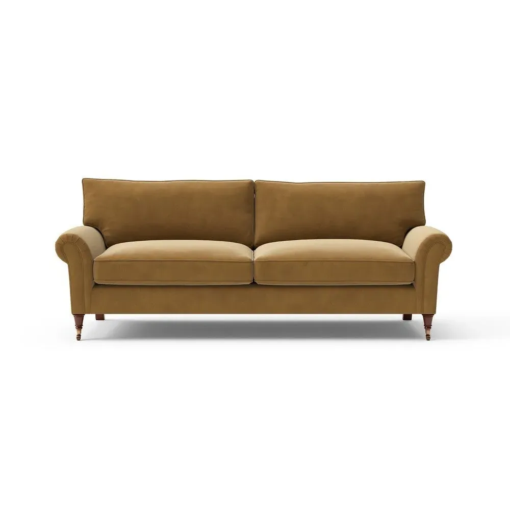 4-Seater Sofa - Mustard, Matt Velvet