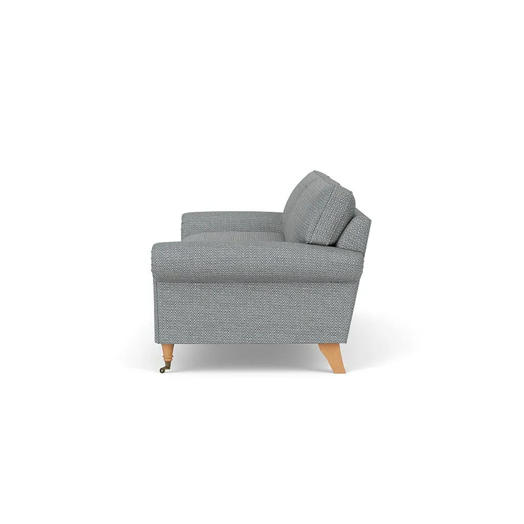 4-Seater Sofa - Navy, Herringbone Weave
