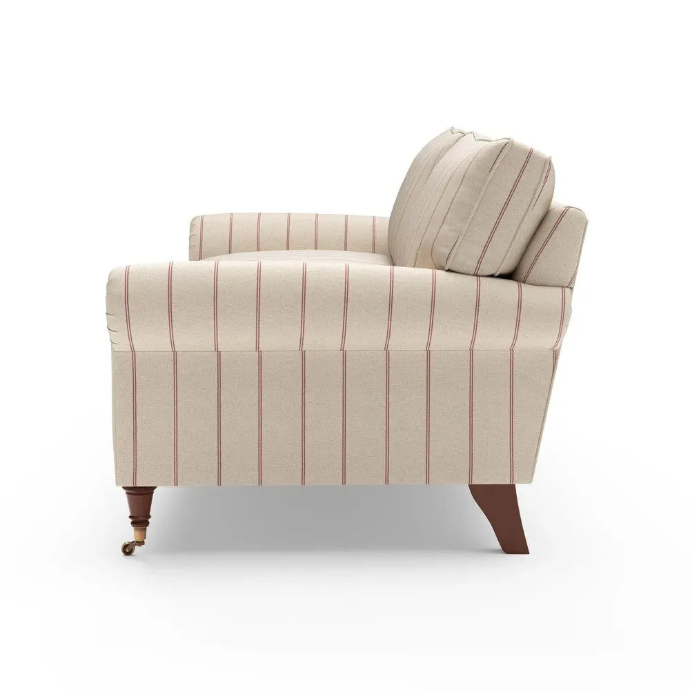 4-Seater Sofa - Raspberry, Compton Stripe