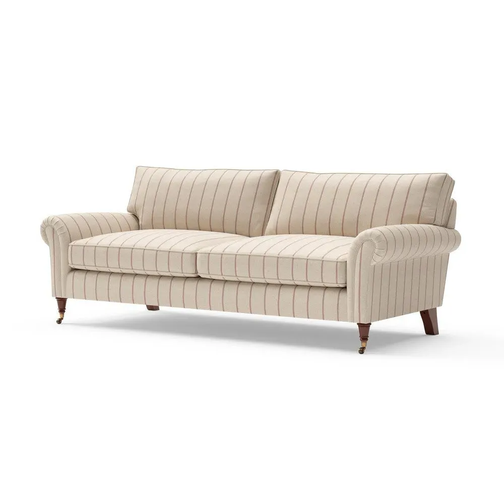 4-Seater Sofa - Raspberry, Compton Stripe