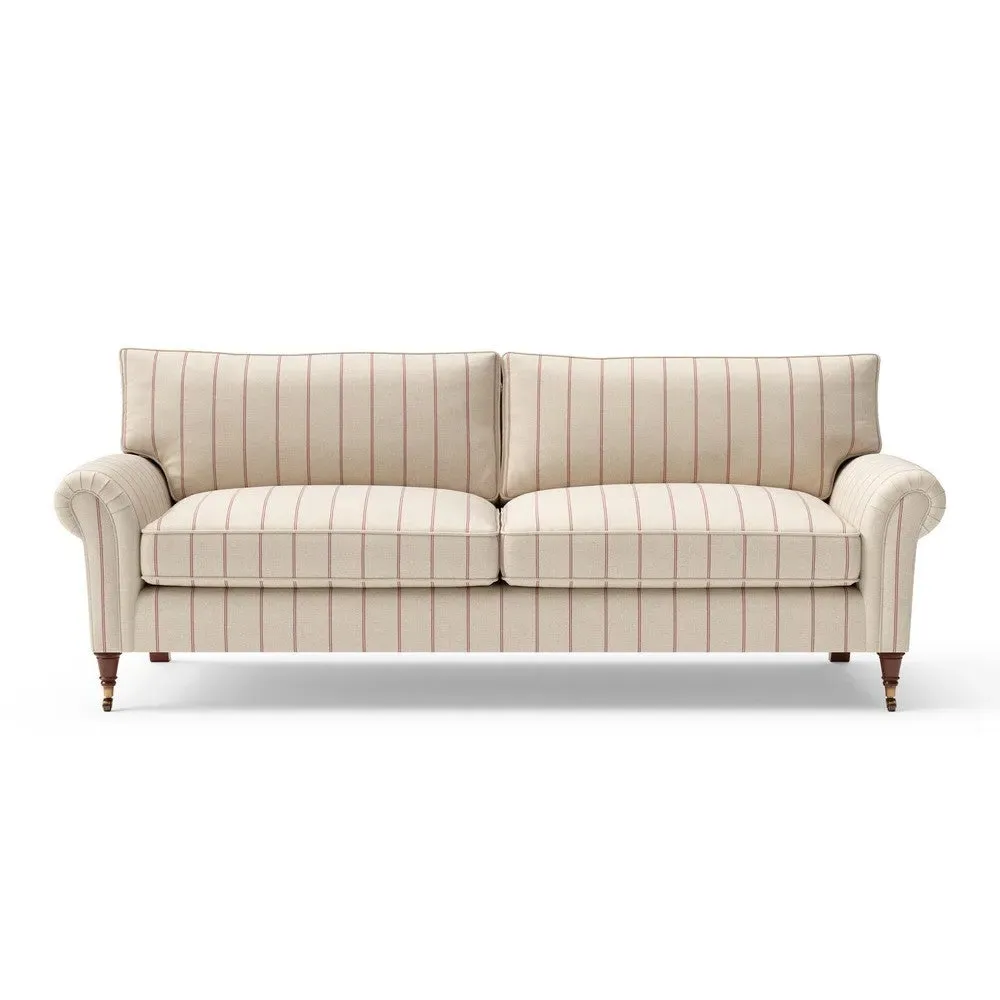 4-Seater Sofa - Raspberry, Compton Stripe