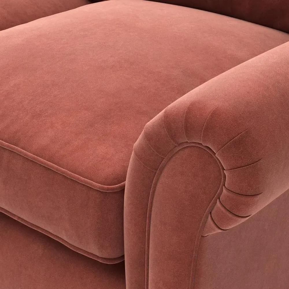 4-Seater Sofa - Red, Velvet
