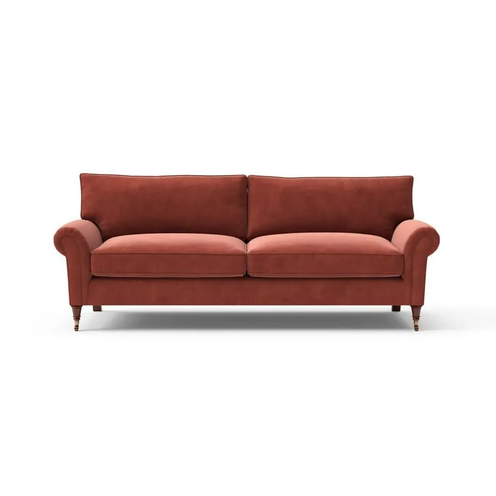 4-Seater Sofa - Red, Velvet