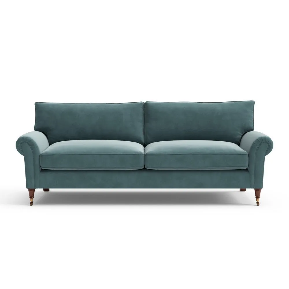 4-Seater Sofa - Teal, Matt Velvet