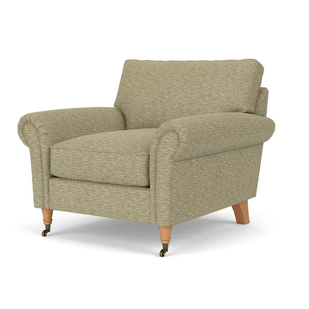 Armchair - Apple, Herringbone Weave