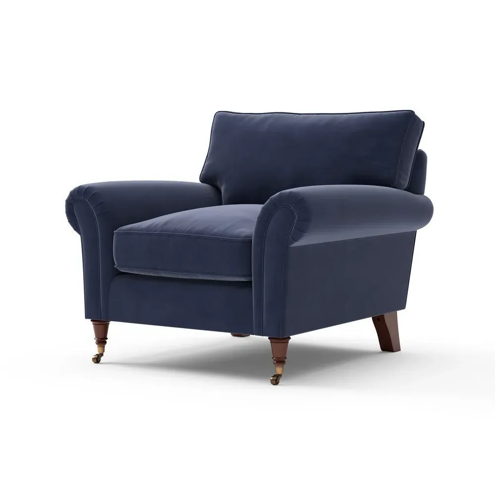 Armchair - Deep Blue, Velvet